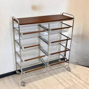 中地古小推车置物架可移动用多功能整理筐榉beY2y5kf木家落多层收