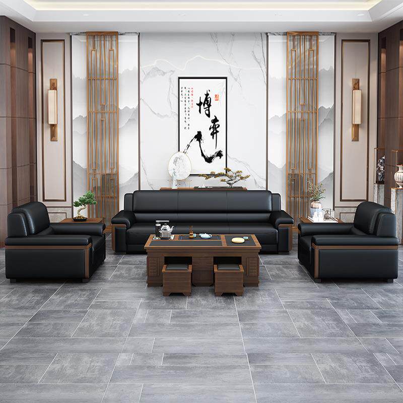 办接公约沙发现代简商务小室型WXT待会客三人位办公沙发茶几组合