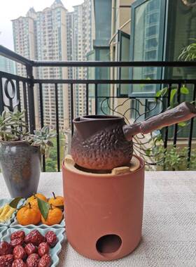 S588粗州红泥炉潮火炭炉煮茶炉围炉罐煮茶壶炉套陶罐茶壶F769TT88