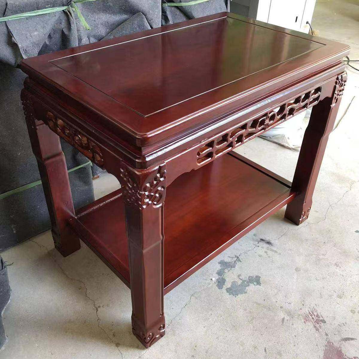 仿古超承重木实木鱼缸边几置物架榆泰石山鱼缸BKS大石架头摆件底