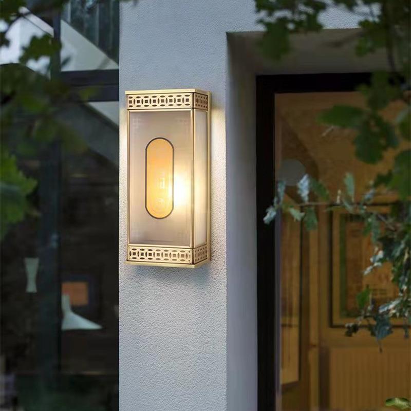 灯中式全户外壁L008灯防水道阳台铜墙壁灯别墅庭院过走廊灯室外花