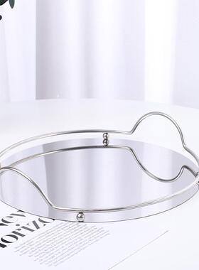 酒店居家现代简约不钢锈收小纳具托盘镜面装饰摆盘水果食询问客服