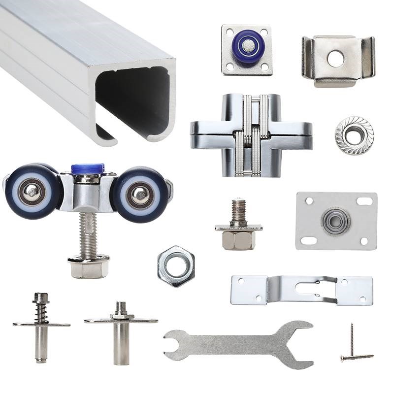 无下轨折叠门房门吊滑全套五金配件推拉隔断移门静音轨道万向吊轮