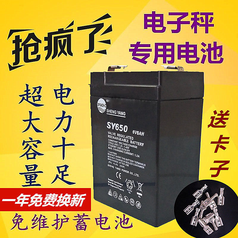 上海友声电子秤蓄电池可充电4v4ah6v4ah电瓶电子台秤通用配件包邮图片