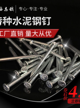 特种水泥钉高强度钢钉家用固定挂钩挂画挂相框墙钉混泥土白锌钉子