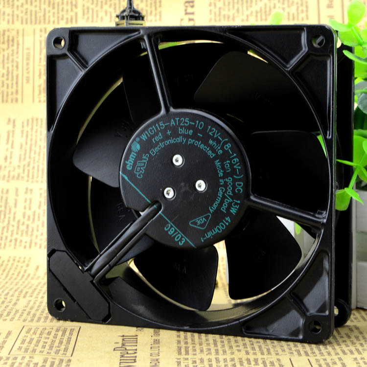 EBM W1G115-AT25-10 12V 13W 12738 13CM 全金属耐高温风扇 3线