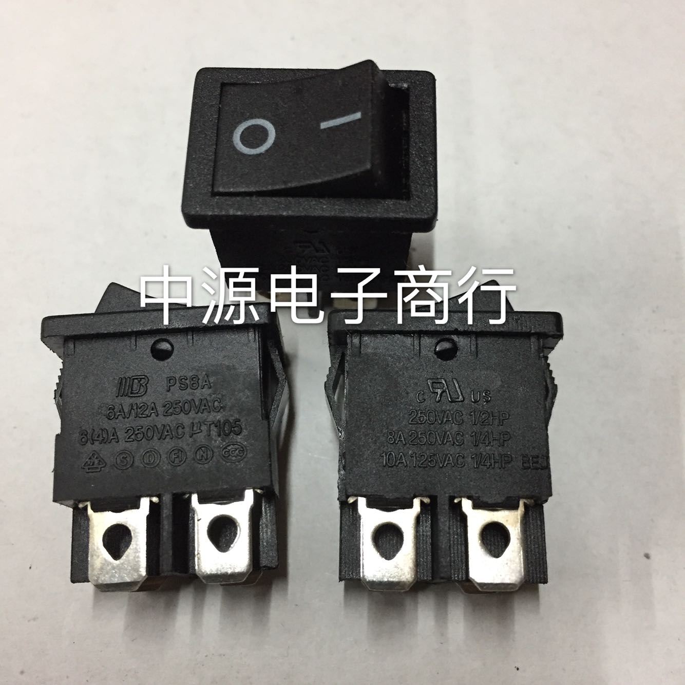 全新BEJ PS8A船型开关 翘板开关 6/12A 250VAC  4脚2档 双刀直拍