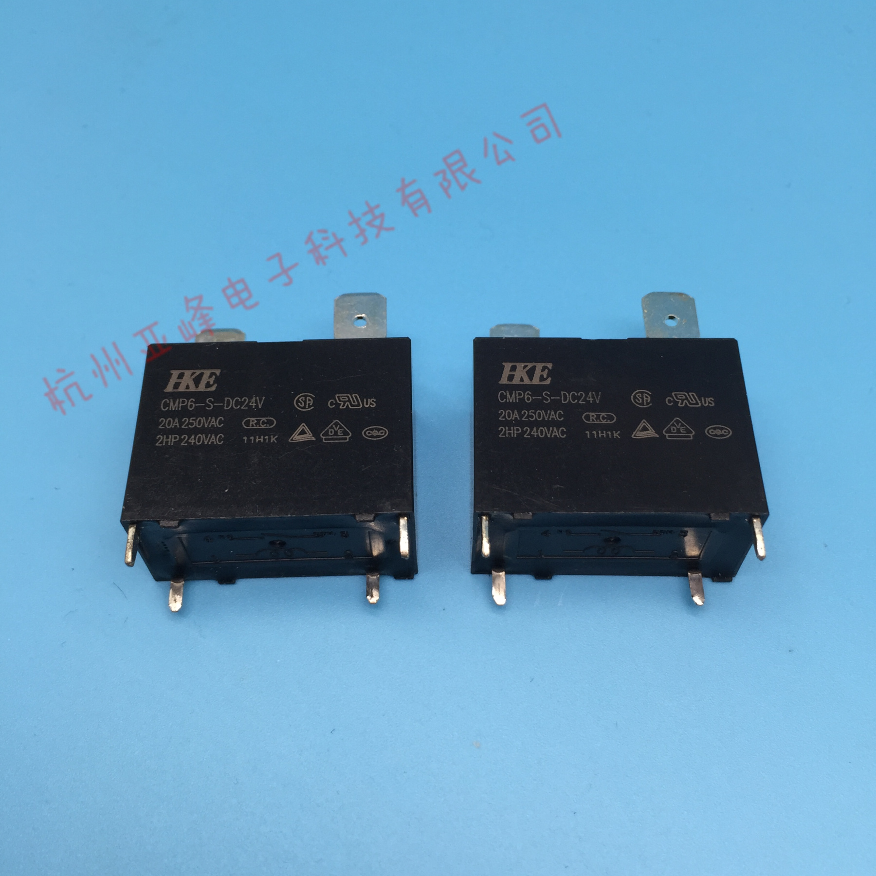 CMP6-S-DC24V 24VDC一组常开4脚20A250VAC汇港继电器HKE HF102F