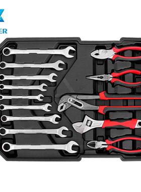 维39ZBT和9件套修工开具组套，带大号双扳手黑色行李箱