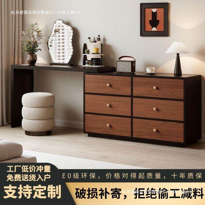 实木无品牌/梳小妆卧化妆斗柜一台体户型收纳电脑桌意式书桌伸缩