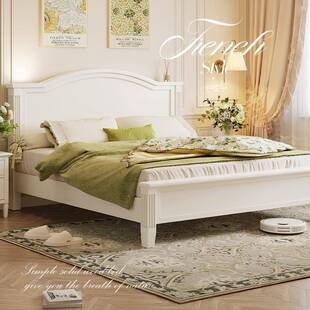 现简约实木大床主卧一米双人八床实木CMS具气压家床代高箱储物实