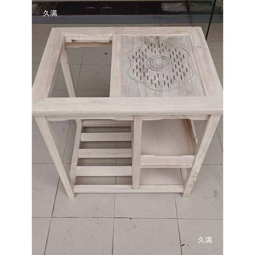 实木散件架白胚茶几多层花司阳台客厅茶几鱼架公打印无品牌/花缸