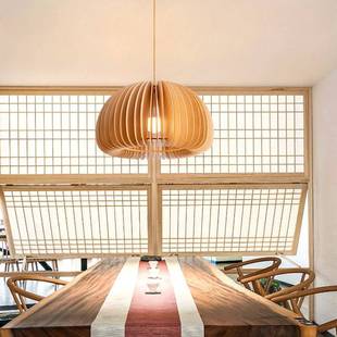 中古vin餐tage木吊灯桌卧室服装 IEY榻米南瓜艺术榻吊实 店吧台日式