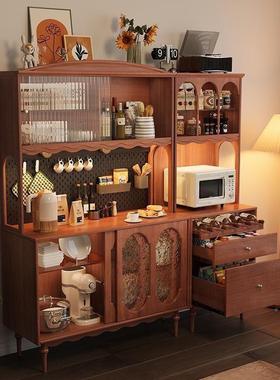 实木复古一餐房边美式家用厨墙储物储物柜体靠DJC组合酒柜茶水高