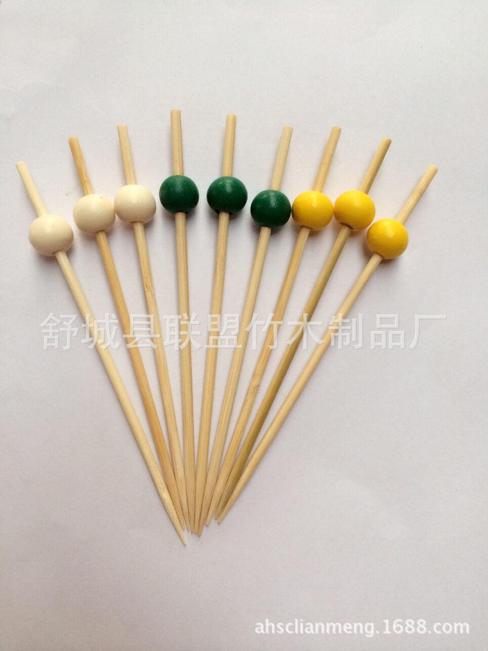 厂家直销竹制多色水果签