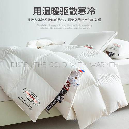 80支棉95白鹅秋绒冬被98吊ZHY鹅绒被厚保暖吊被子纯棉羽绒1被春被