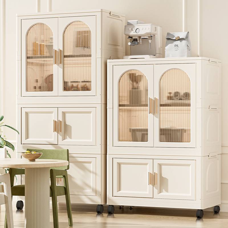 25年新款收纳柜儿童免安装双开门分层一体式折叠衣柜整理收纳柜