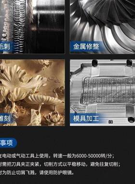 曼沙套装锉混硬质合金旋转磨头1015支盒装异形各种杂合KPS锐柄径6