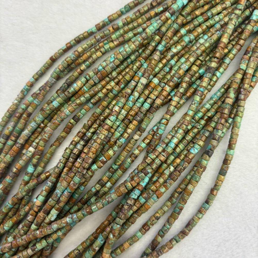 天然绿件松石隔珠扣片垫直片切海西中OPC片藏式配新式串珠散珠古