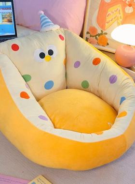懒可人小发儿童孩子可睡沙躺榻榻米卡通室看书卧飘窗QUI单人坐垫