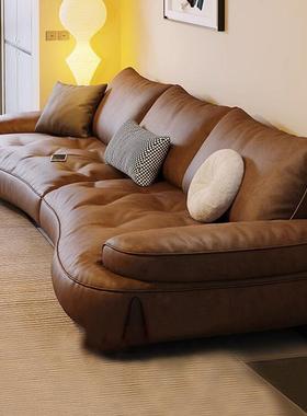 唯琪意爱式极简弧形沙发云朵大PFS52231小客型户三人厅简约复古风