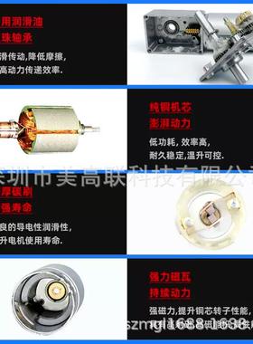 540-马555双轴蜗轮8蜗杆12v24LSHv直流减速电机微型调可低速小达