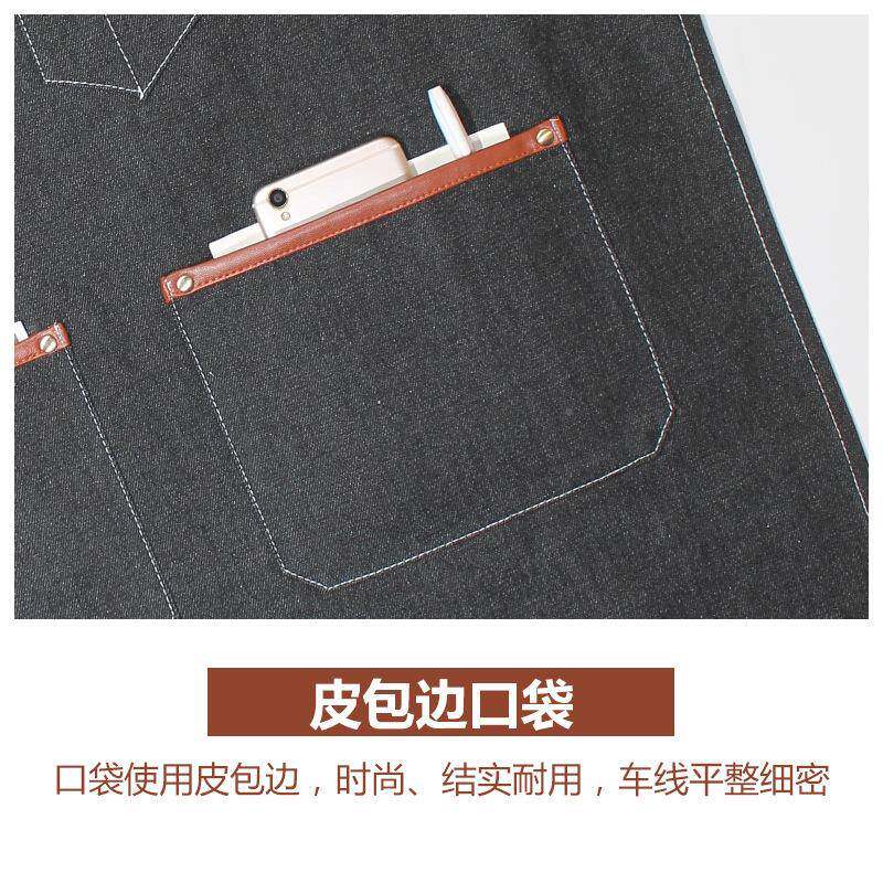 LZP新款围o裙定制log餐饮女时尚棉加帆布男服士背带工作围厚裙