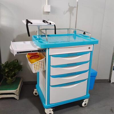 B物CEOS抢救车四杂抽屉蓝色多功能急救车带垃圾桶篮静音A复苏板推