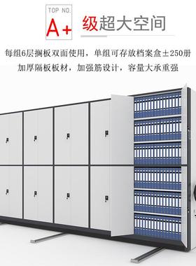 手密摇集架智能电动密集料柜可移动书sj-14521架架货轨道式档案资