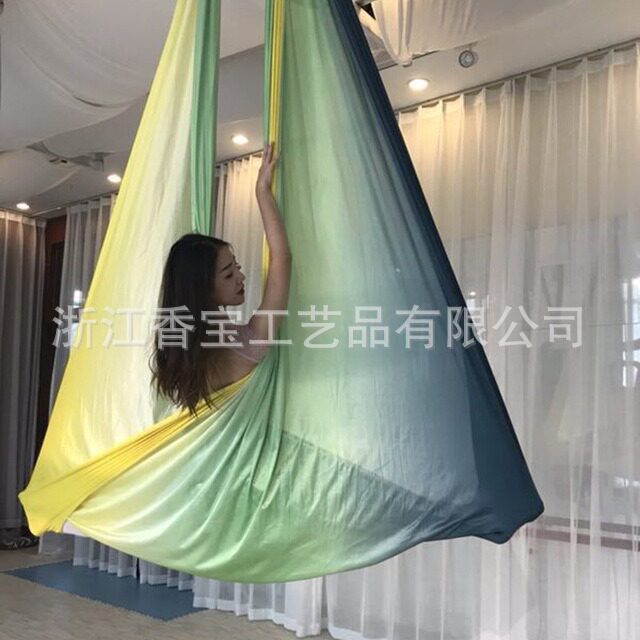 外贸出口吊床重力空中瑜伽吊床弹力瑜伽吊床吊绳吊带弹力布料绸缎