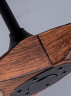 风大风餐力静音业复工古吊扇厅客厅家用简约扇A1271烟薰BS无灯电