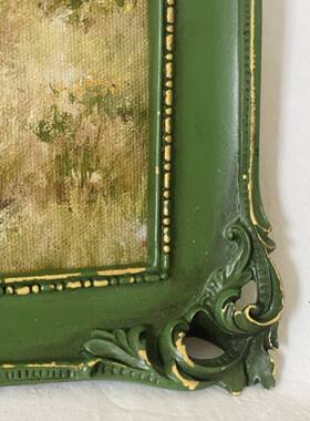 欧复古镂空雕花绿色树脂相框式画框客油厅卧室片照墙组合装饰YX92