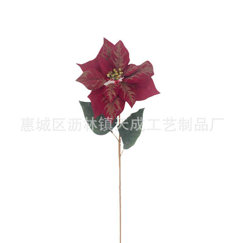 圣诞节仿真花圣诞利单欧美697家居支装尤加叶圣诞饰绢花装饰品