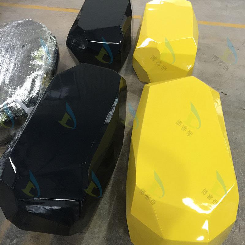 玻钢021椅宝石坐凳商场椅影璃装院休息区座室内外饰美陈凳子商用