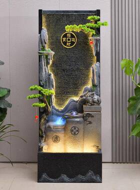 风水水轮假山泉水幕墙流水tb-74750屏风件摆造景观循喷环水公司庭