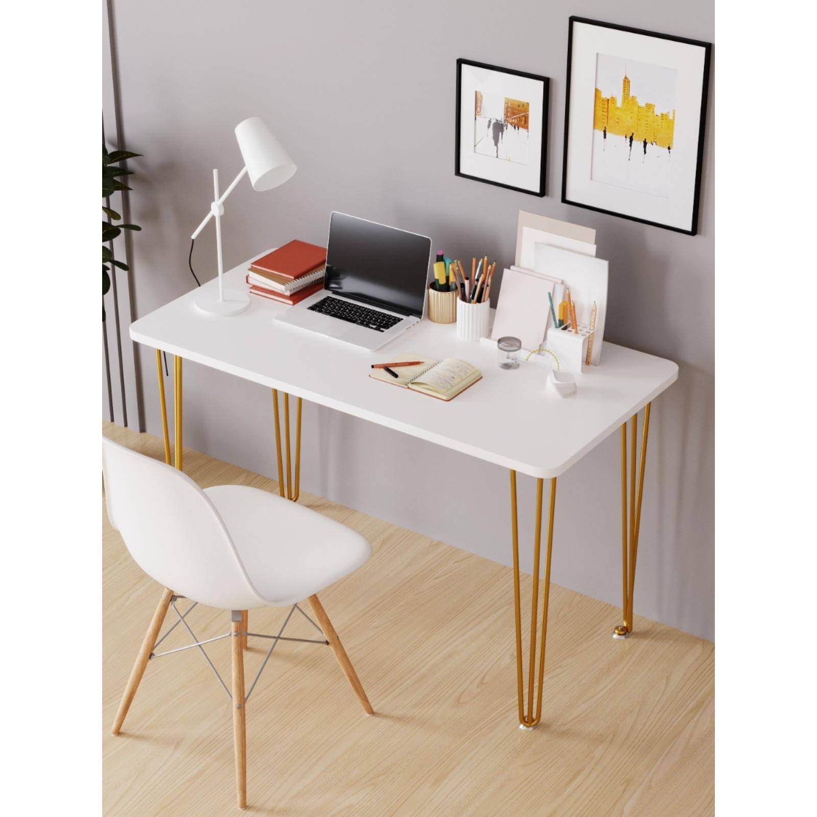 铁艺电脑书桌桌餐学桌家长用简易写F96J977S字台卧室条桌习桌化妆