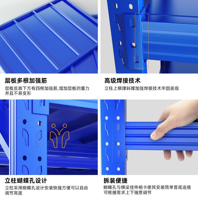 轻型电商仓储货架家用仓库地下室杂物置物架多层落地服装快递铁架