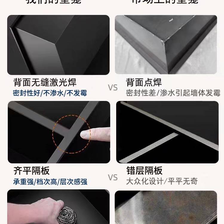W9YX不锈钢壁龛嵌入式定 制浴室置物柜成品收纳双层沐浴房