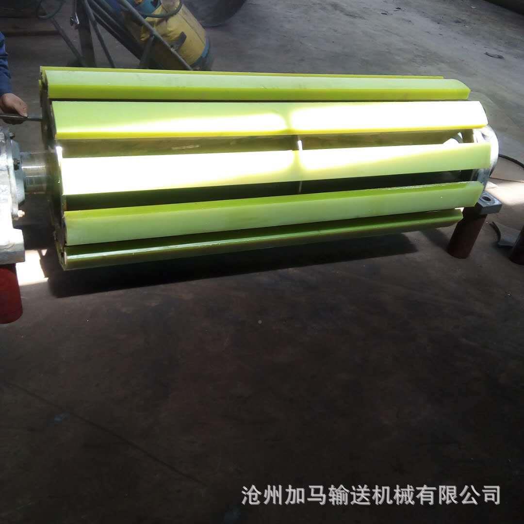 矿用陶瓷包胶排渣滚筒输送排机传动无242动力滚筒聚氨酯胶滚包渣