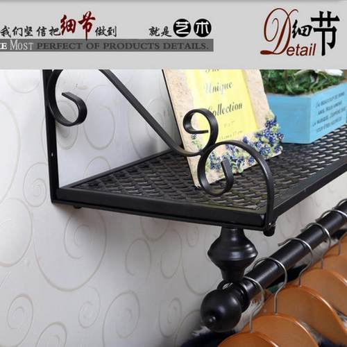 欧式墙上铁艺服装架服店挂墙衣帽架UYM挂挂衣架卖衣服架装收纳子