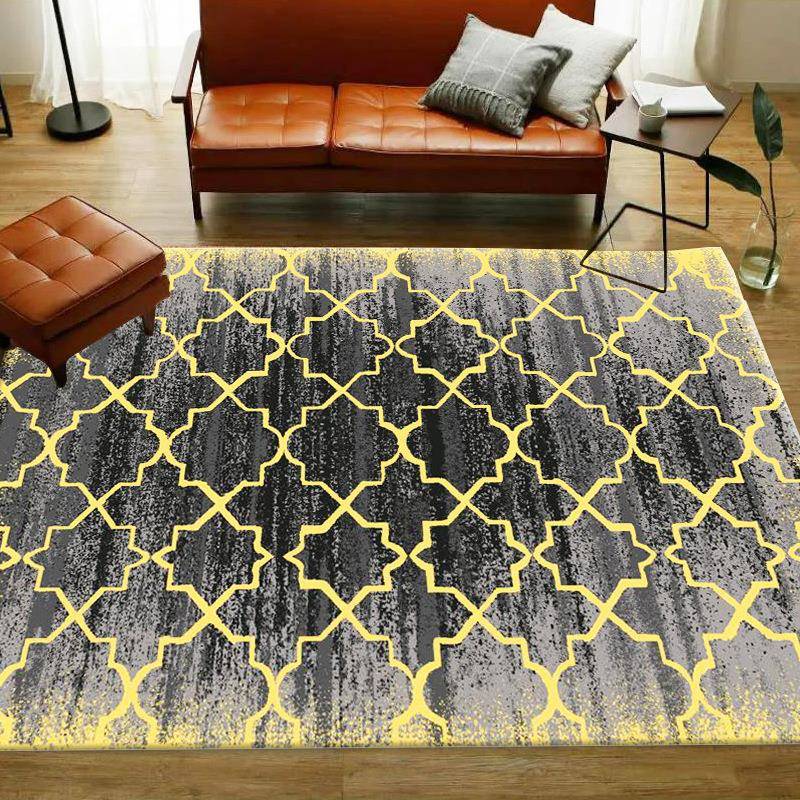 新款毯地客室厅圆民机织地毯沙发垫书明亮黄色房卧网红宿地毯地垫