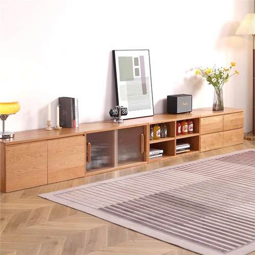 樱桃木魔方电视柜积木合柜收纳示柜XQJ纯实组木斗小户型书架储物