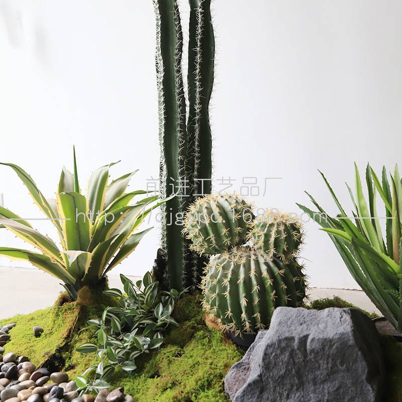 成套仿真绿植景观组合设计师款楼梯下仿生绿植造景展厅装饰仙人掌