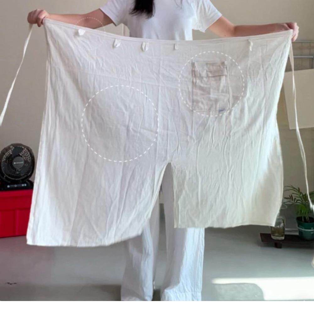 白色半身g围宽裙家用西餐厅工作服围腰字IZV松定制loo印男女