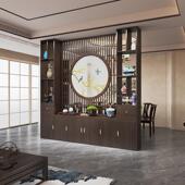 025新款 公中式 门厅2刺绣屏风隔实木家RUL用入户进门办室遮挡玄关