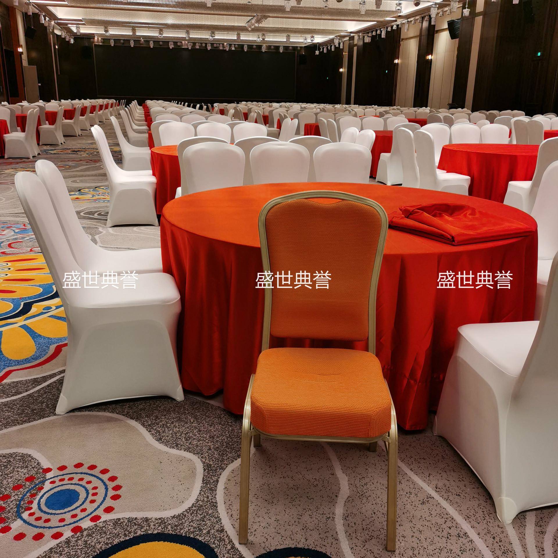岳阳度假酒店餐GWB椅宴会家具多功能厅折叠餐桌椅会议铝合子婚宴