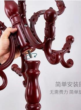式复古风格客厅卧室家地UWO轻奢稳固实木转角落衣帽用架欧多层收