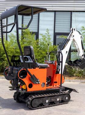 工厂直发小型挖掘机家挖土农用小挖机园大HT08小型用棚开沟果多功