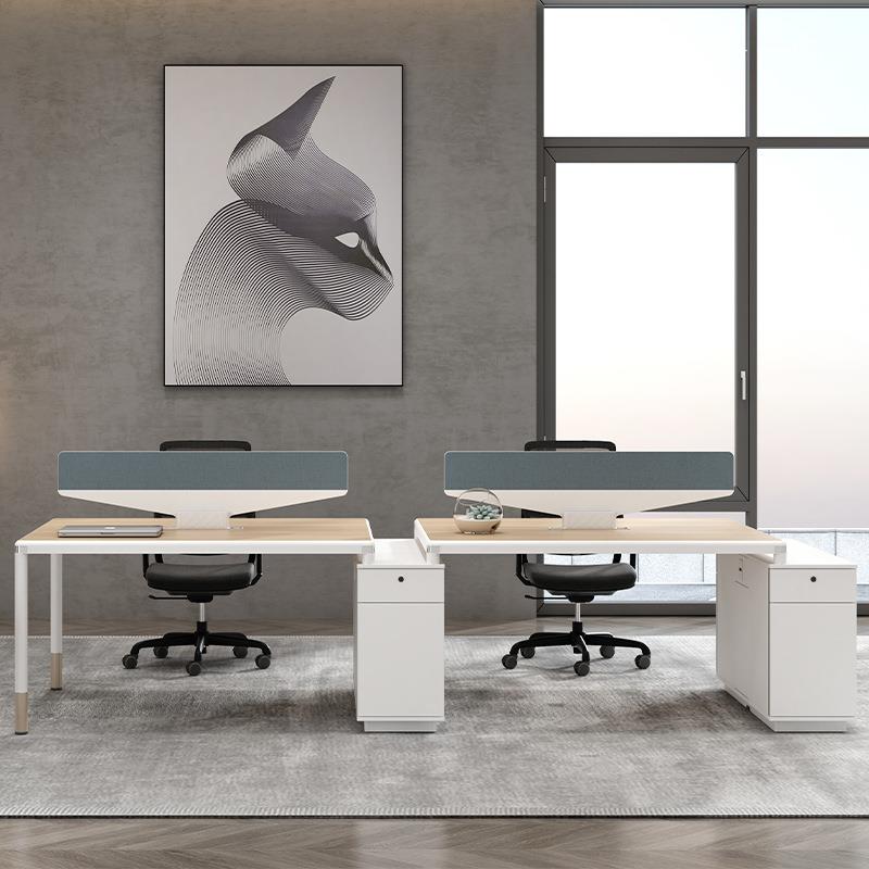 工位公办公桌员椅组合TNG白色简约现代四公人办室公司员工卡座职