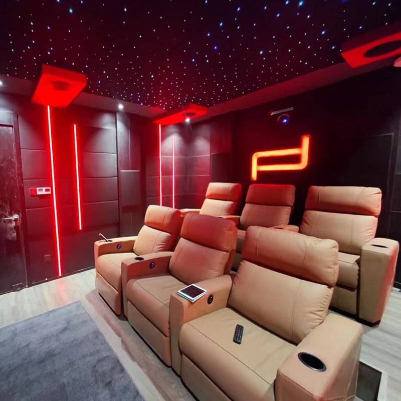 皮艺影音室功能沙发电动观影2025新款影视厅别墅私人影院家庭影院